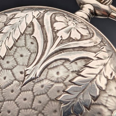 Circa 1926 Antique Longines Pocket Watch, Silver Hunter Case, Arabic Indexes, Good Working Condition