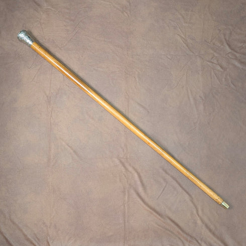 約 1900 年古董馬六甲桿純銀圓柄手杖 90 厘米