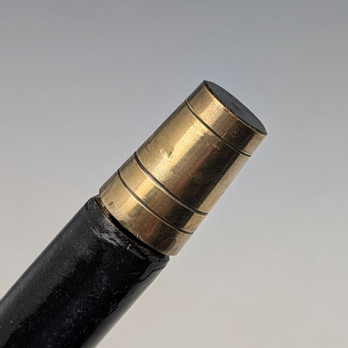 約 1900 年古董黑桿純銀圓柄手杖 88 厘米