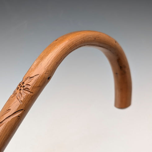 フレンチヴィンテージ 曲がりハンドル ツーリストステッキ タンシャフト 78cm