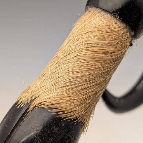 復古麂皮角和腿柄男士手杖棕色桿 91 厘米