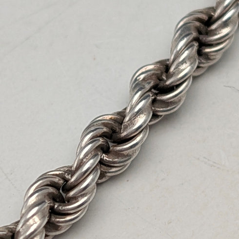 英国ヴィンテージ 純銀製 ツイストチェーン ネックレス46cm 12g NJS