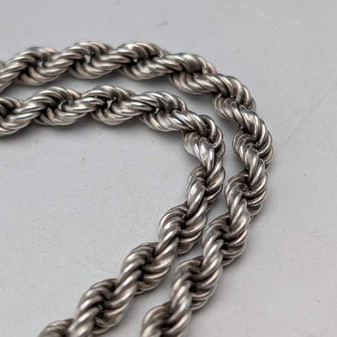 英国ヴィンテージ 純銀製 ツイストチェーン ネックレス46cm 12g NJS