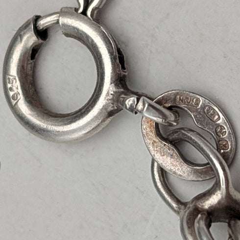 英国ヴィンテージ 純銀製 ツイストチェーン ネックレス46cm 12g NJS