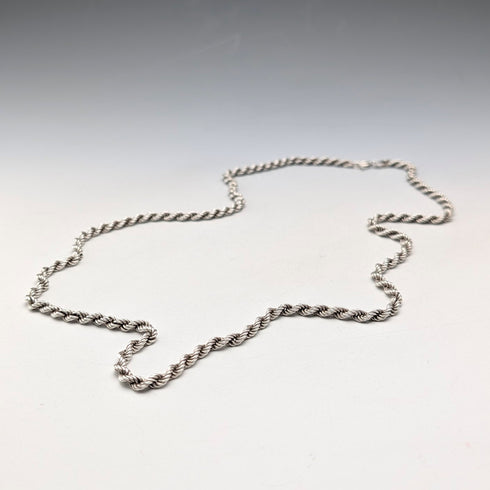 英国ヴィンテージ 純銀製 ツイストチェーン ネックレス62cm 16g JM