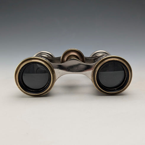 1900年頃 アンティーク シルバープレート製 ハンティング装飾 オペラグラス 双眼鏡