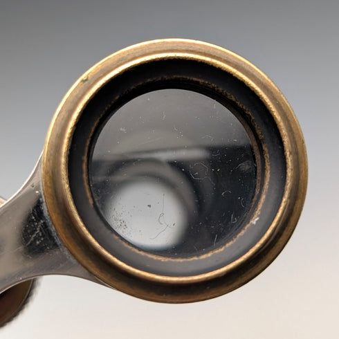 1900年頃 アンティーク シルバープレート製 ハンティング装飾 オペラグラス 双眼鏡