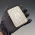 1895 British antique sterling silver double door card case, 123g, Deakin & Francis