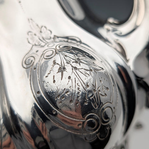 19世紀後半 英国アンティーク シルバープレート製 ティーポット Shaw&Fisher