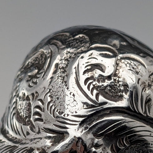 1889 年英國古董黑軸純銀圓柄輕便手杖 88 厘米