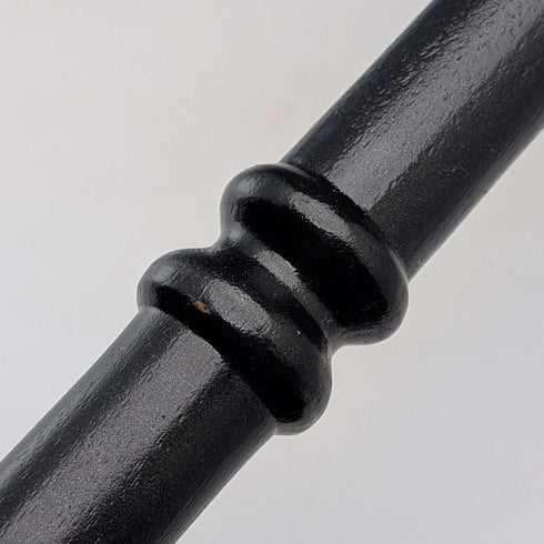 Vintage black shaft rondelle handle walking stick 85cm