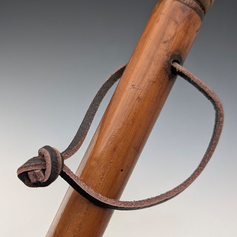 復古馬六甲藤條桿角柄小拐杖手杖 63 厘米