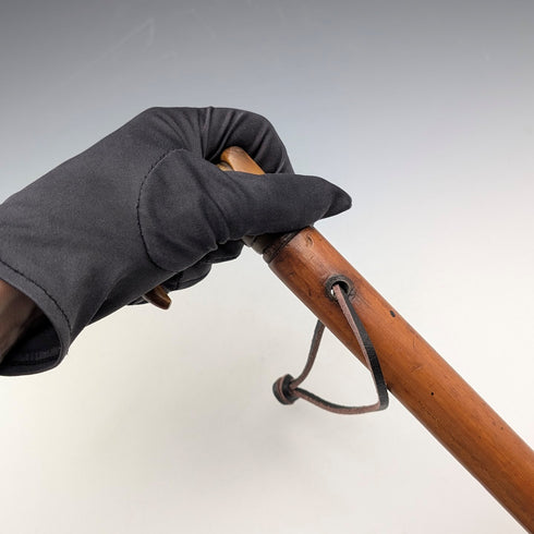 復古馬六甲藤條桿角柄小拐杖手杖 63 厘米