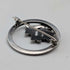 Vintage Sterling Silver Marcasite Floral Round Brooch