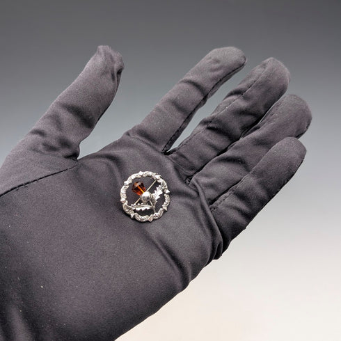 英國復古純銀琥珀石圓形胸針 Ward Brothers