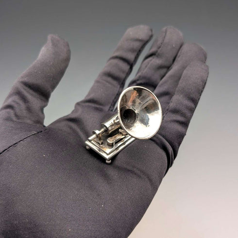 Italian vintage sterling silver gramophone miniature 31g MEDUSA ORO