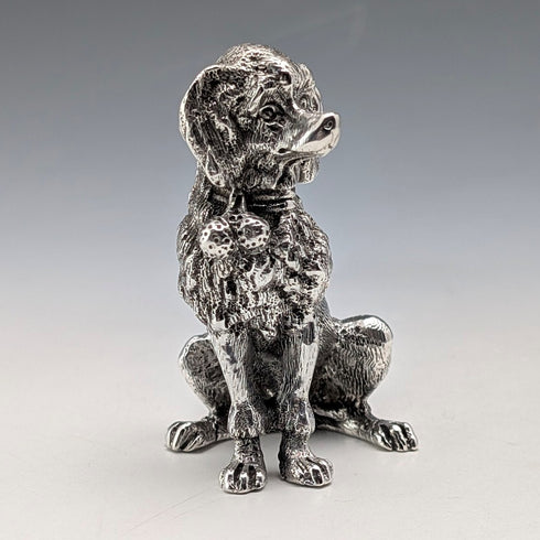 1969年 英国ヴィンテージ 純銀製 プードル フィギュリン 164g SMD