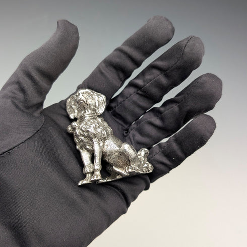 1969年 英国ヴィンテージ 純銀製 プードル フィギュリン 164g SMD