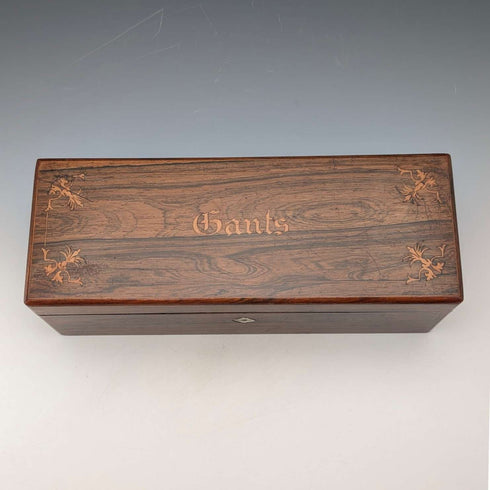 Late 19th Century French Antique Inlaid Wooden Glove Box