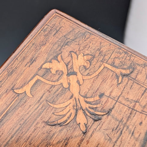 19世紀晚期法國古董鑲嵌木製手套箱