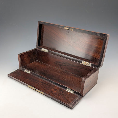 19世紀晚期法國古董鑲嵌木製手套箱