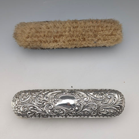 1908 年英國古董純銀裝飾手柄衣刷一對 J&R Griffin