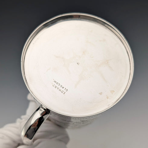 1906年英國古董純銀花鳥裝飾馬克杯 187克 George Edward & Sons