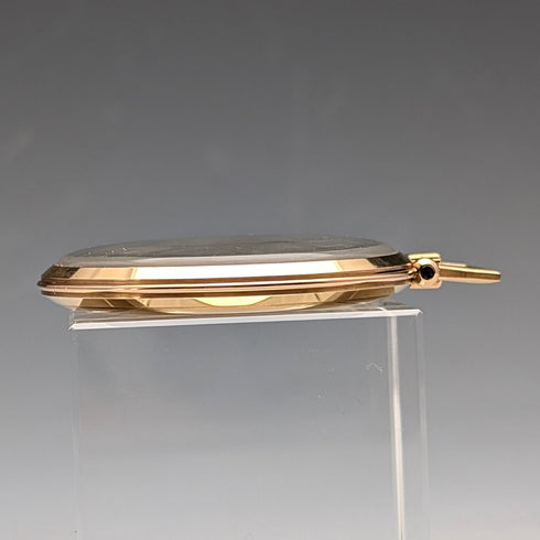 約1939年產歐米茄懷錶,K18黃金,薄型開放式錶盤,運作良好