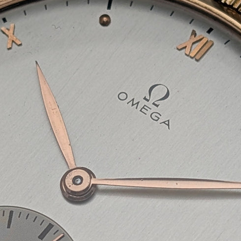 約1939年產歐米茄懷錶,K18黃金,薄型開放式錶盤,運作良好