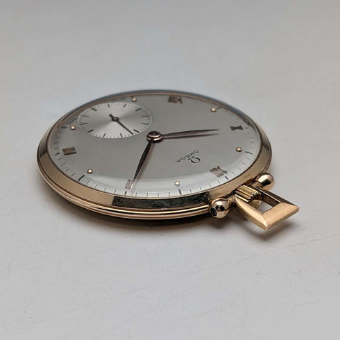 Circa 1939 Omega pocket watch, K18 yellow gold, thin open face, in good working order