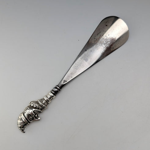1906 British antique pure silver handle shoehorn Crisford & Norris