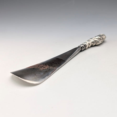 1906 British antique pure silver handle shoehorn Crisford & Norris