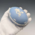 英國復古 Wedgwood Jasperware 蛋形小物盒,淡藍色