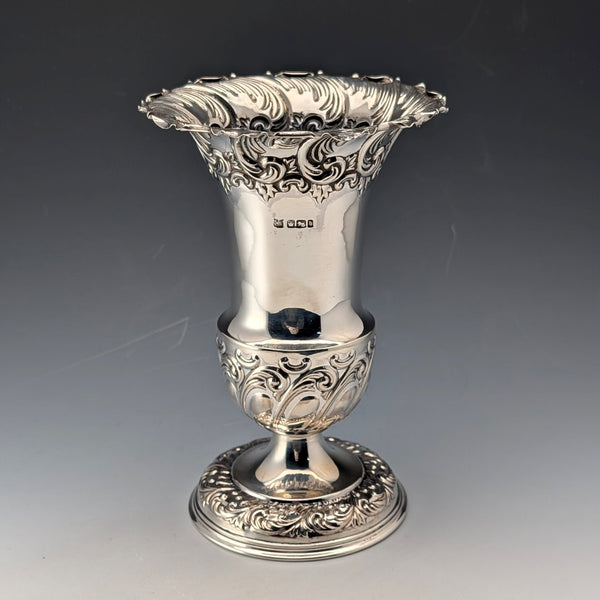 1900年 英国アンティーク 純銀製 花瓶 ベース 計203g Fenton Brothers