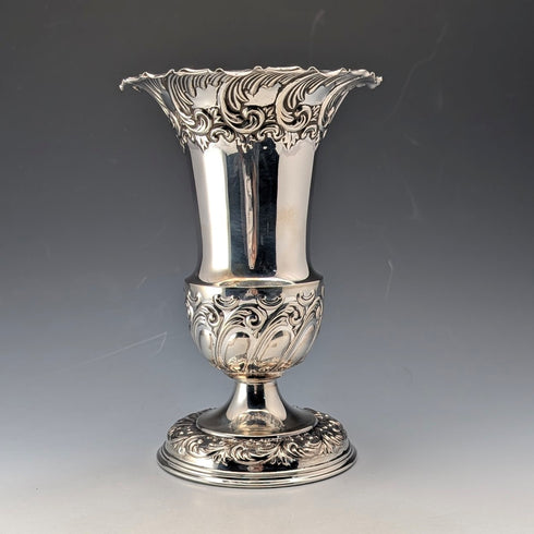 1900 British antique sterling silver vase base, total weight 203g, Fenton Brothers