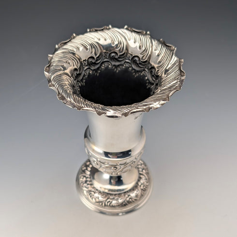 1900 British antique sterling silver vase base, total weight 203g, Fenton Brothers