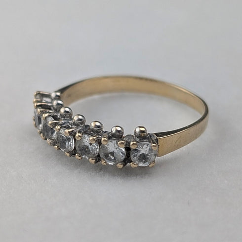 Antique Jewelry K9 Gold 7 Row Spinel Ring 2.2g (Size 12)