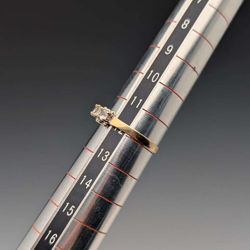 アンティーク ジュエリー K9ゴールド 7連スピネル リング 2.2g(12号) 指輪