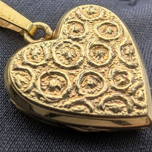 ヴィンテージ ロールドゴールド製 ハート型ロケットペンダント ネックレス付