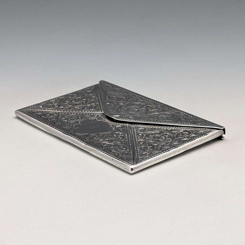 1909 British antique sterling silver envelope-style card case, 57g, Adie&Lovekin