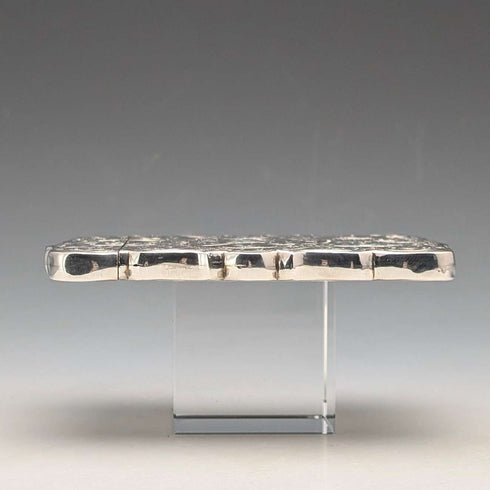 1849 British antique scroll engraved sterling silver card case, 71g, Taylor & Perry