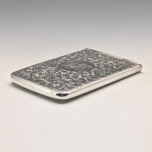 1897 British antique sterling silver sliding card case 80g Henry Williamson