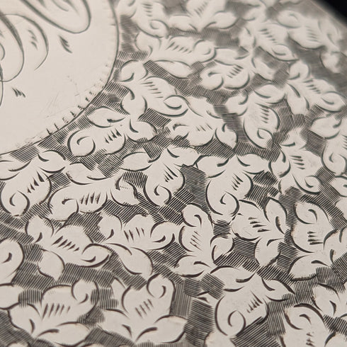 1897 British antique sterling silver sliding card case 80g Henry Williamson