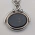 Circa 1919 British antique sterling silver Albert chain, 61g, sterling silver base, two-tone rotating fob