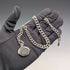 Circa 1919 British antique sterling silver Albert chain, 61g, sterling silver base, two-tone rotating fob