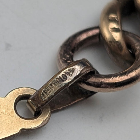 古董金色阿爾伯特鏈十字架錶鍊