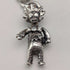 Circa 1900 British antique sterling silver long Albert chain 48g clown charm fob