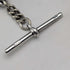 Circa 1900 British antique sterling silver long Albert chain 48g clown charm fob