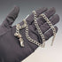 Circa 1900 British antique sterling silver long Albert chain 48g clown charm fob