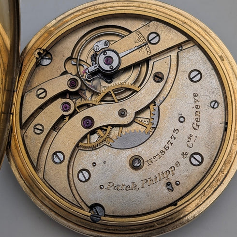 約 1918 年百達翡麗懷錶,18K 純金,開放式,已保養